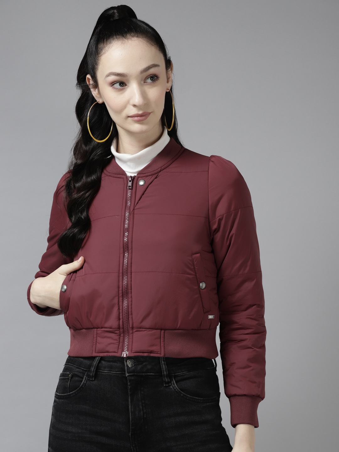 

U S Polo Assn Women Maroon Solid Padded Jacket