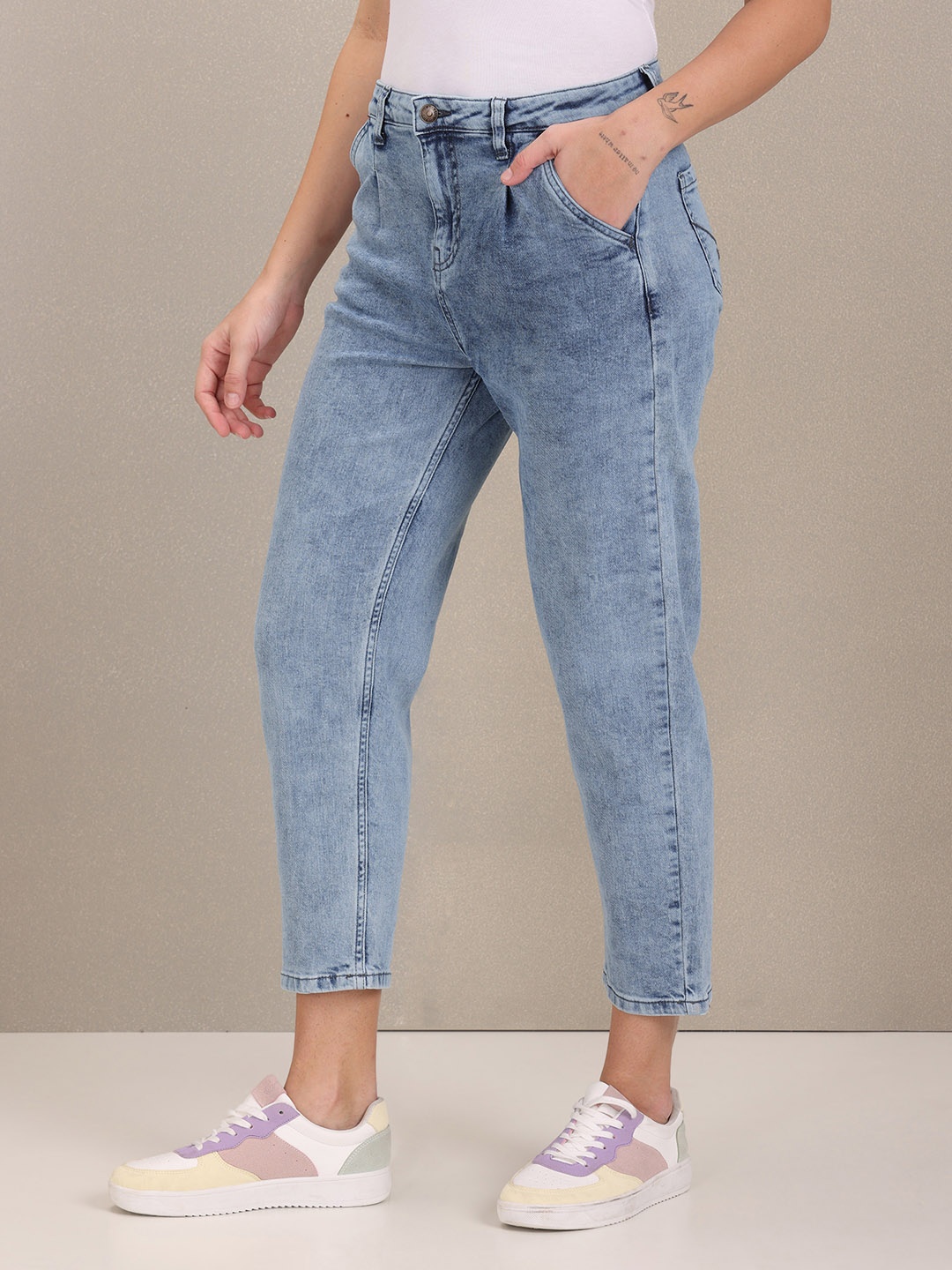 

U S Polo Assn Women Women Blue Slouchy Fit Light Fade Stretchable Jeans