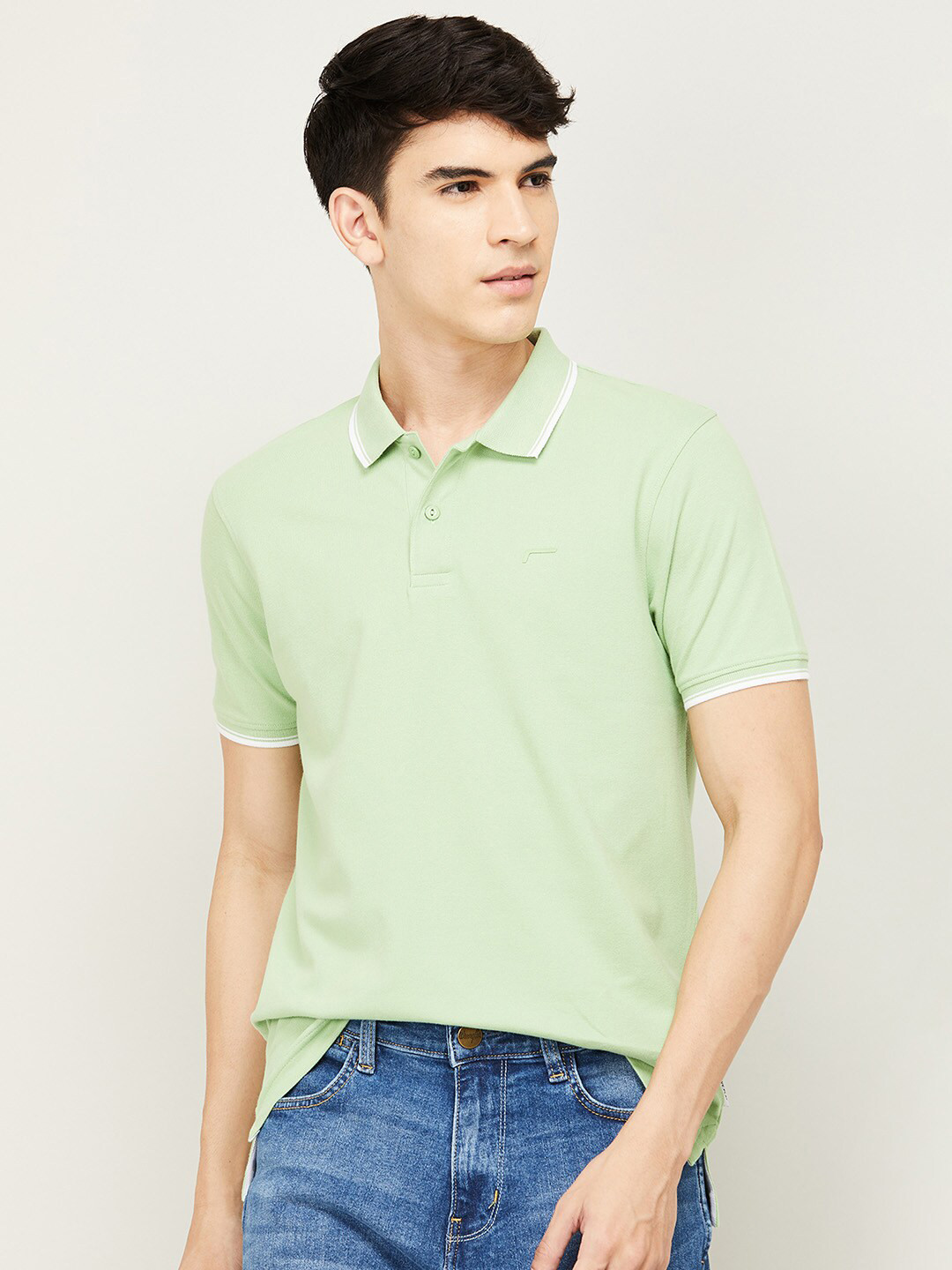 

Fame Forever by Lifestyle Men Green Polo Collar T-shirt