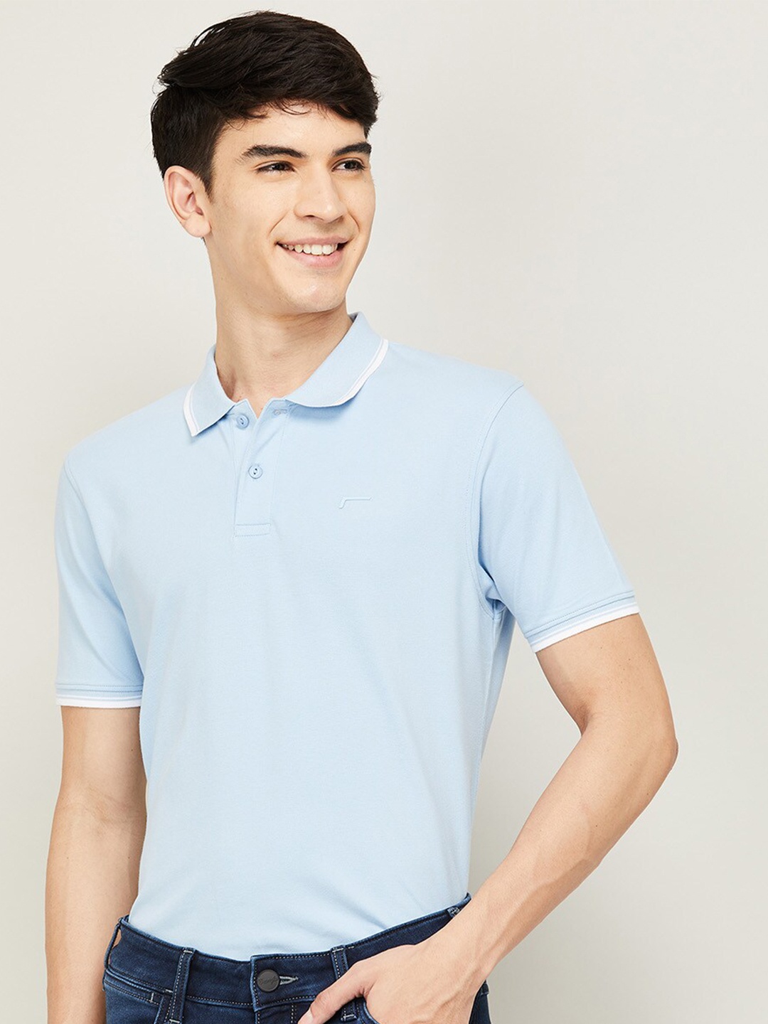 

Fame Forever by Lifestyle Men Blue Polo Collar T-shirt