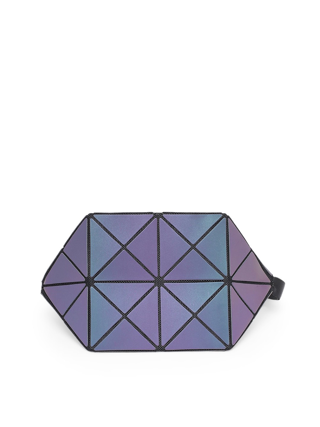 

BAOMI Grey Geometric Colourblocked Structured Sling Bag with Cut Work