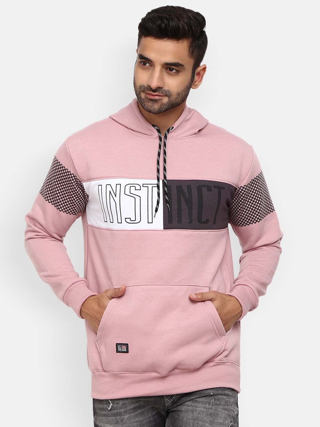 

V-Mart Men Pink Colourblocked Sweatshirt