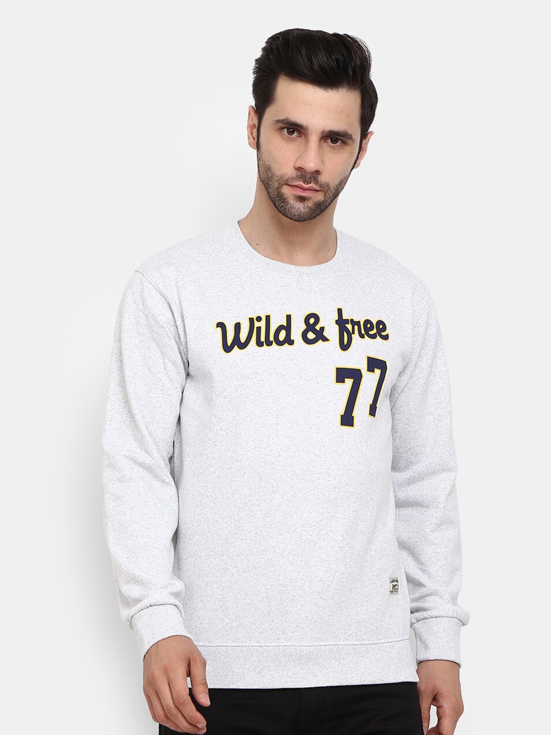 

V-Mart Men Grey Printed Sweatshirt