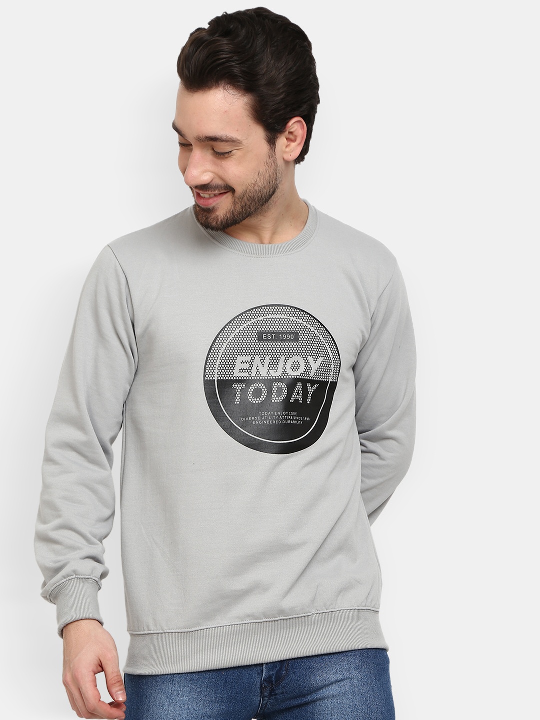 

V-Mart Men Grey Sweatshirt