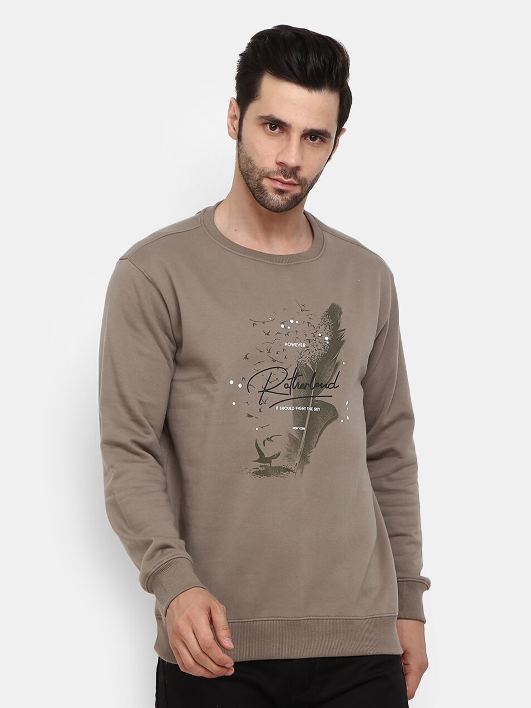 

V-Mart Men Grey Printed Sweatshirt