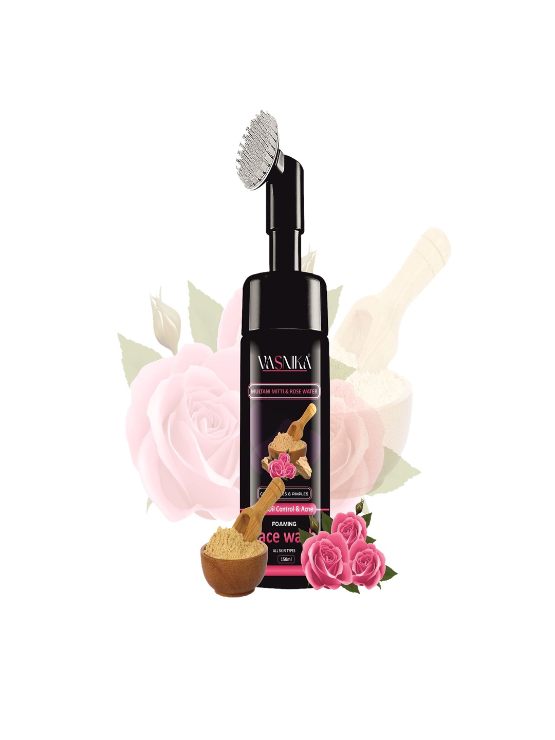 

VASNIKA Multani Mitti & Bulgarian Rose Face Wash 150ml, Pink