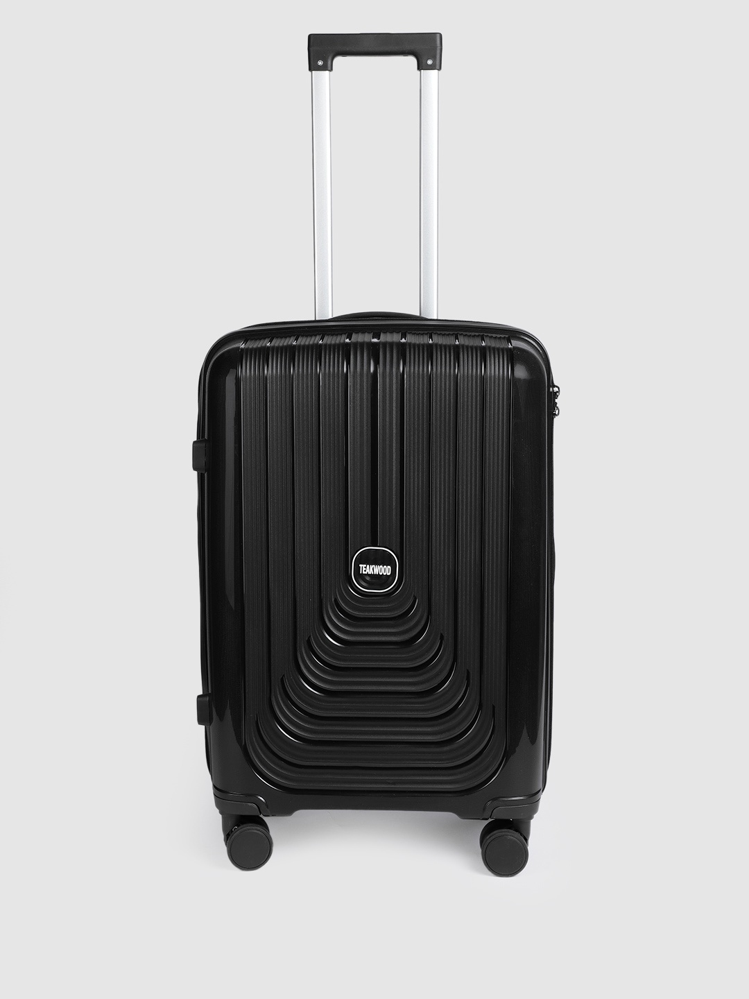 

Teakwood Leathers UBOLT Textured Hard Sided Medium Size Trolley Bag 57 L, Black