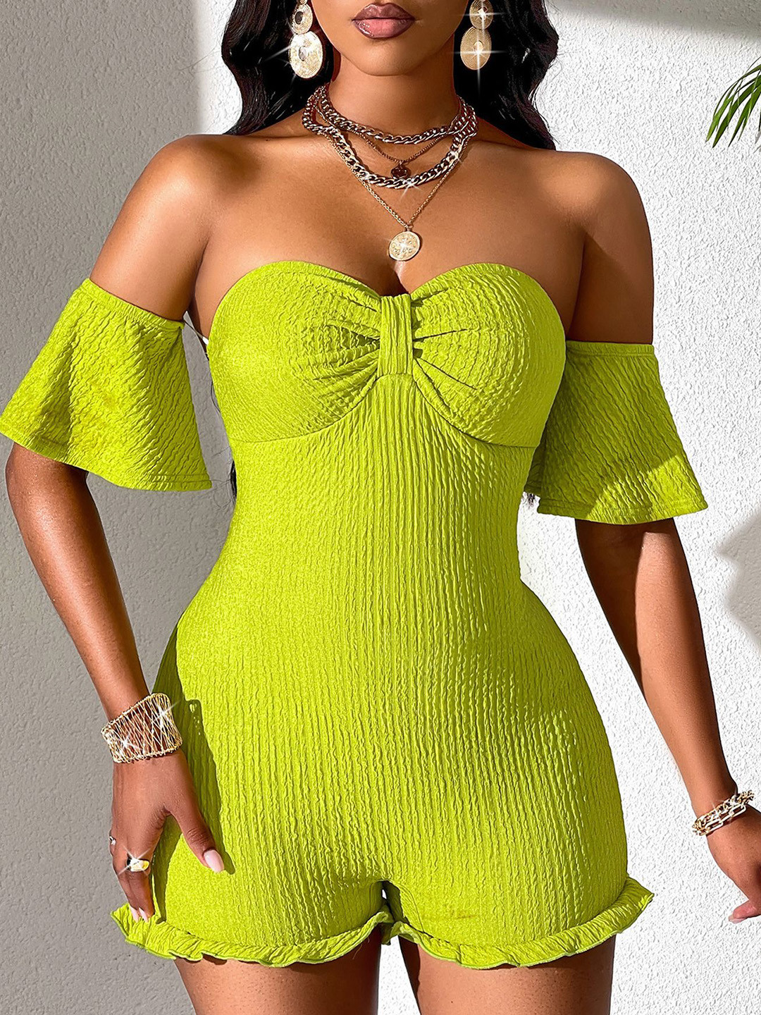 

StyleCast x Revolte Women Off-Shoulder Jumpsuit, Green