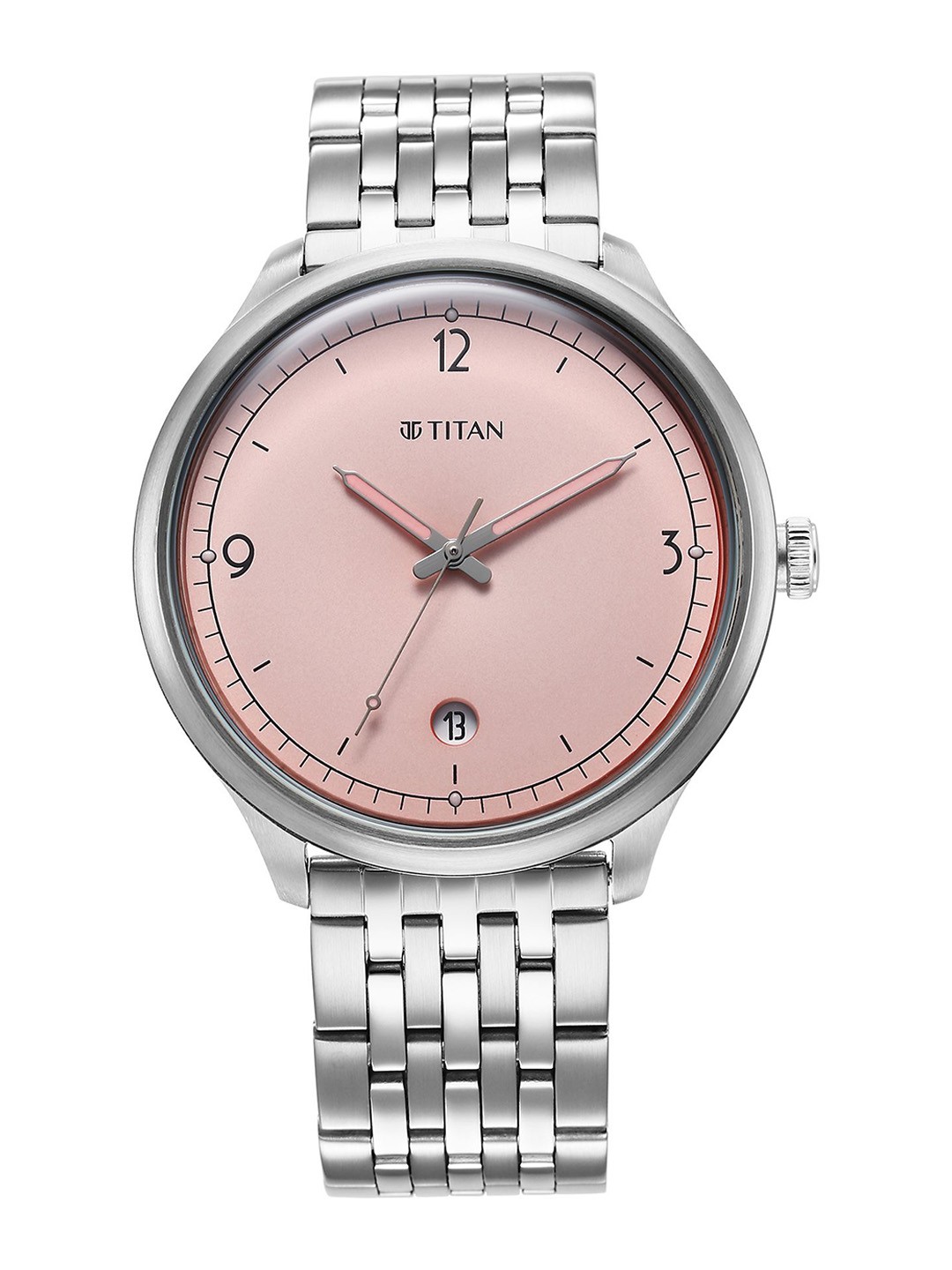 

Titan Men Embellished Dial & Bracelet Style Straps Analogue Watch 10023SM01, Grey