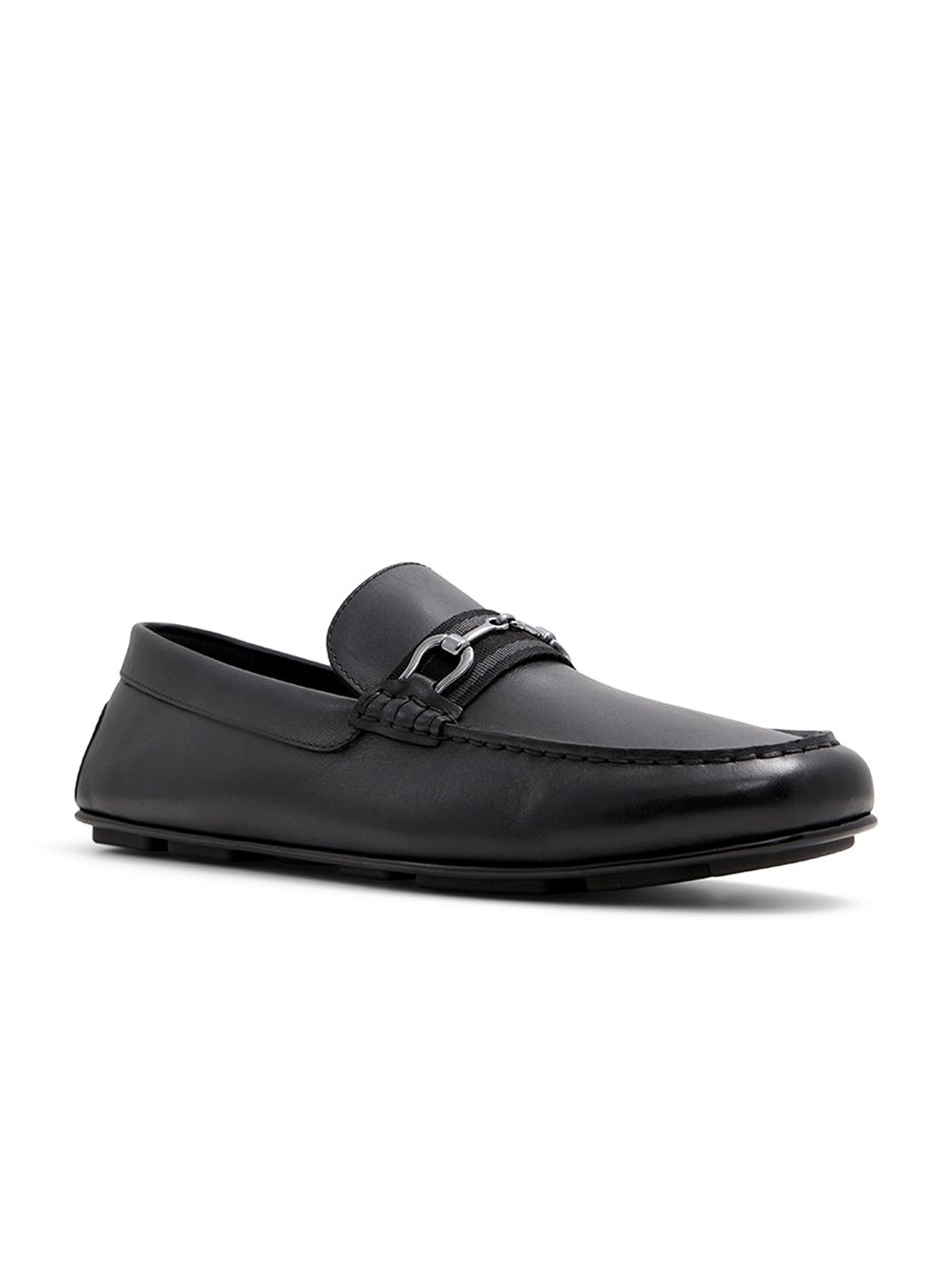 

ALDO Men Leather Slip-On Loafers, Black