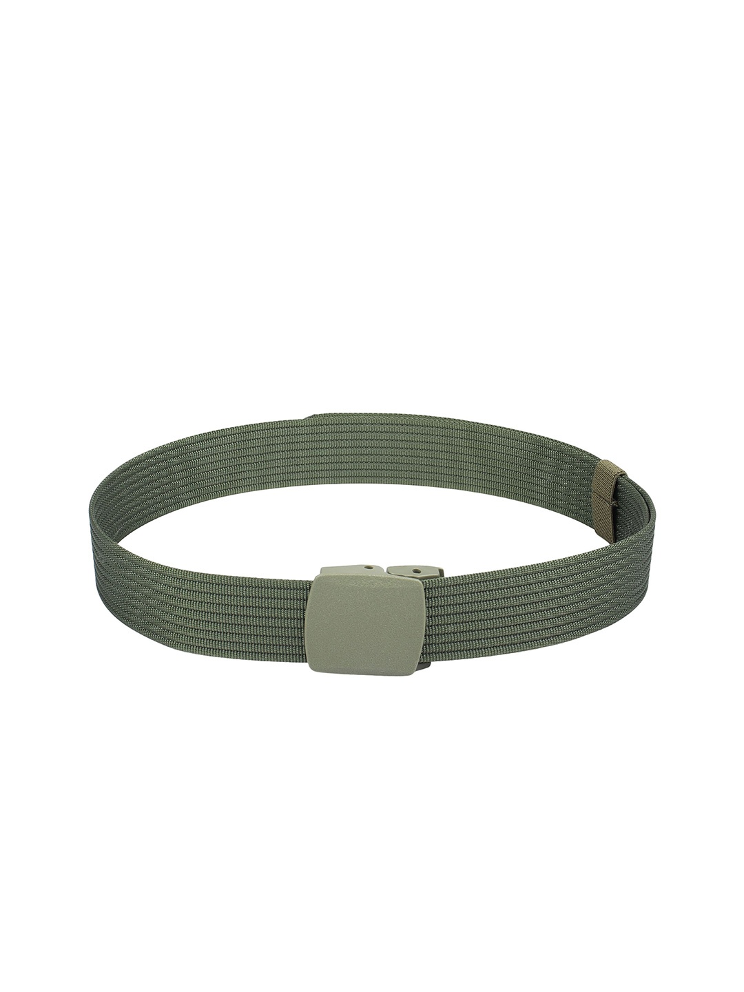 

WINSOME DEAL Men Slider Buckle Closure Textured Casual Belt, Green