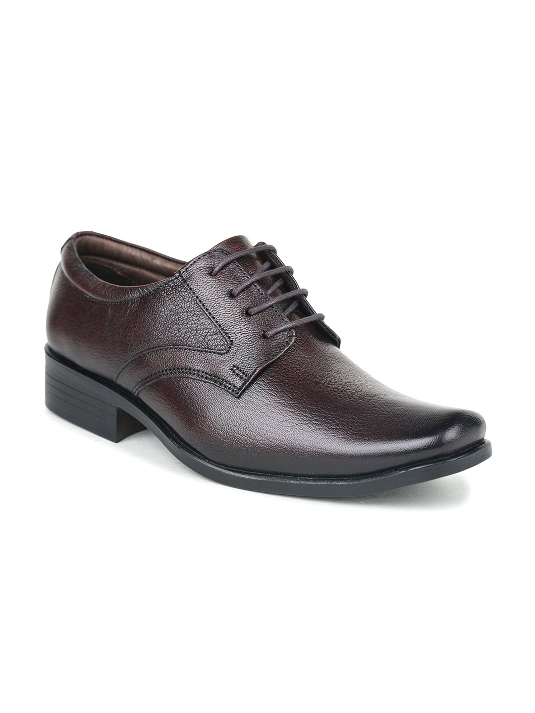 

Zoom Shoes Men Leather Textured Formal Derbys Formal Shoes, Brown
