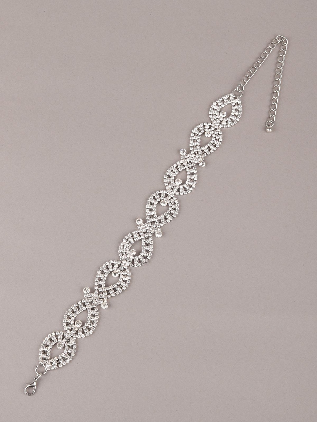 

ODETTE Silver-Plated Faux Stone Studded Choker Necklace