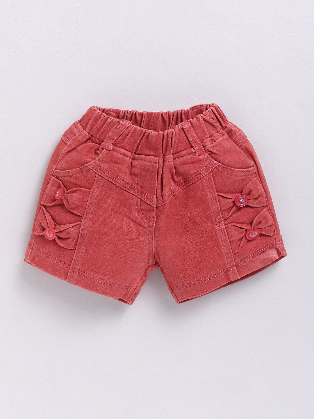 

Here&Now X Denikid Girls Pure Cotton Bow Detailing Denim Shorts, Red