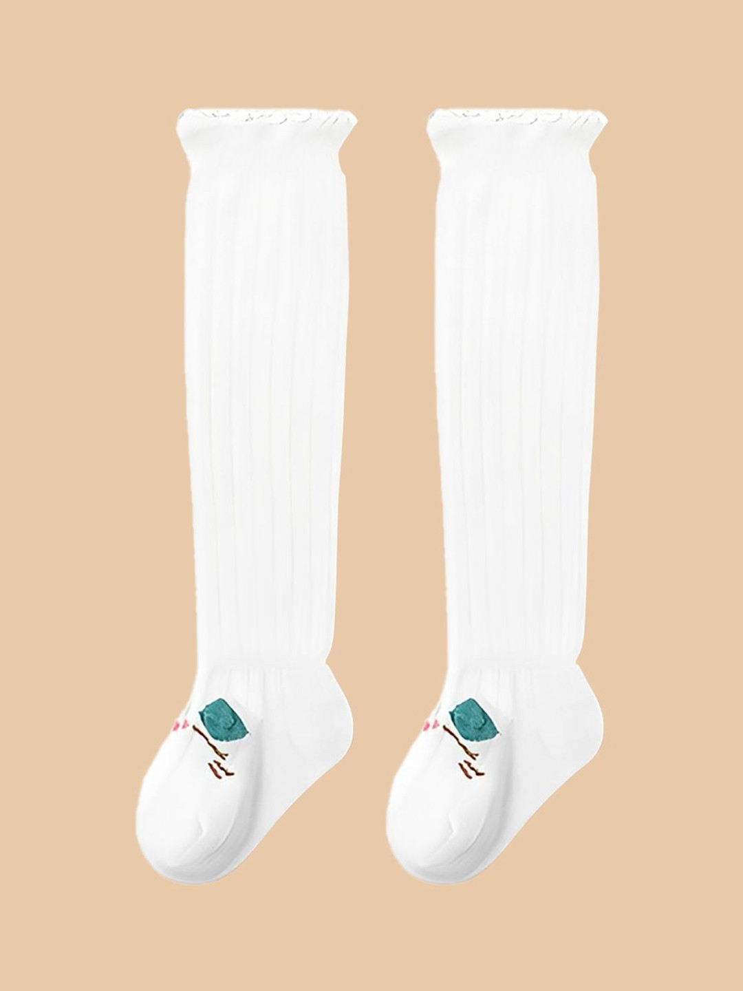 

SYGA Kids Patterned Above Knee-Length Socks, White