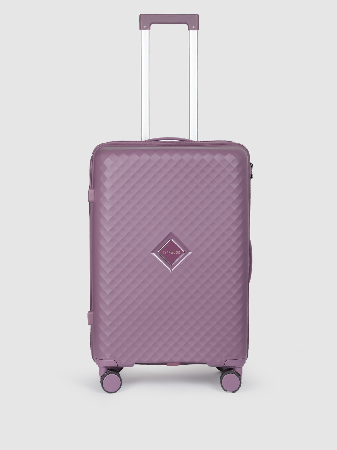 

Teakwood Leathers SQUARE Textured Hard Sided Medium Size Trolley Bag 57 L, Purple