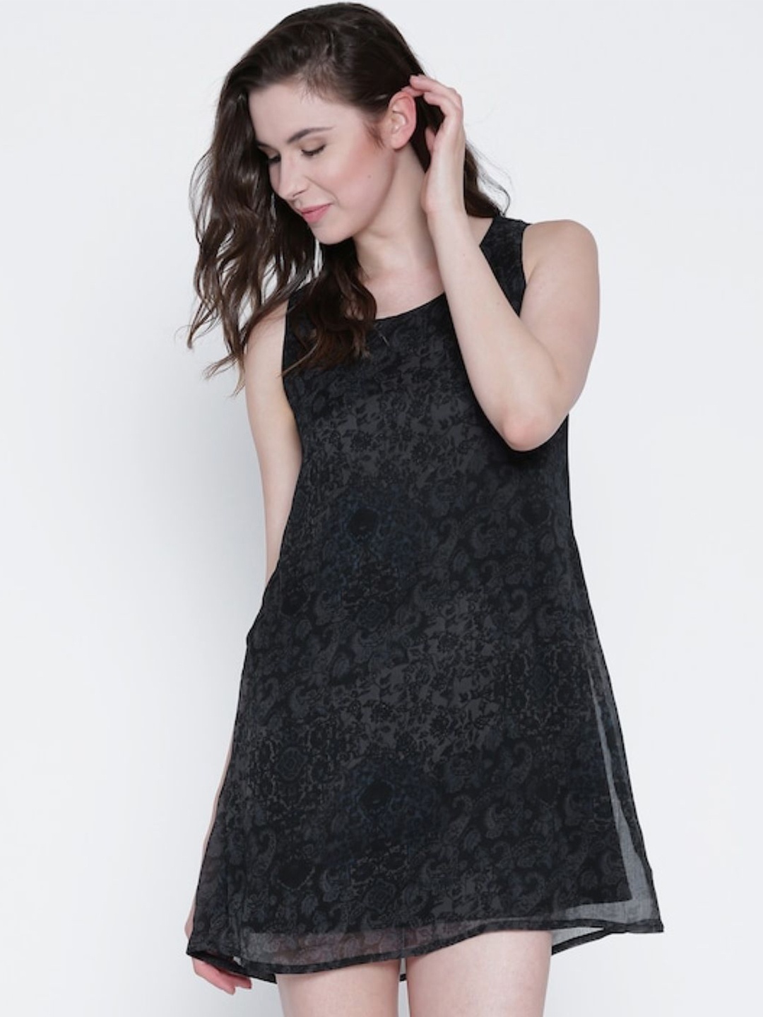 

Sera Sleeveless A-Line Mini Dress, Black