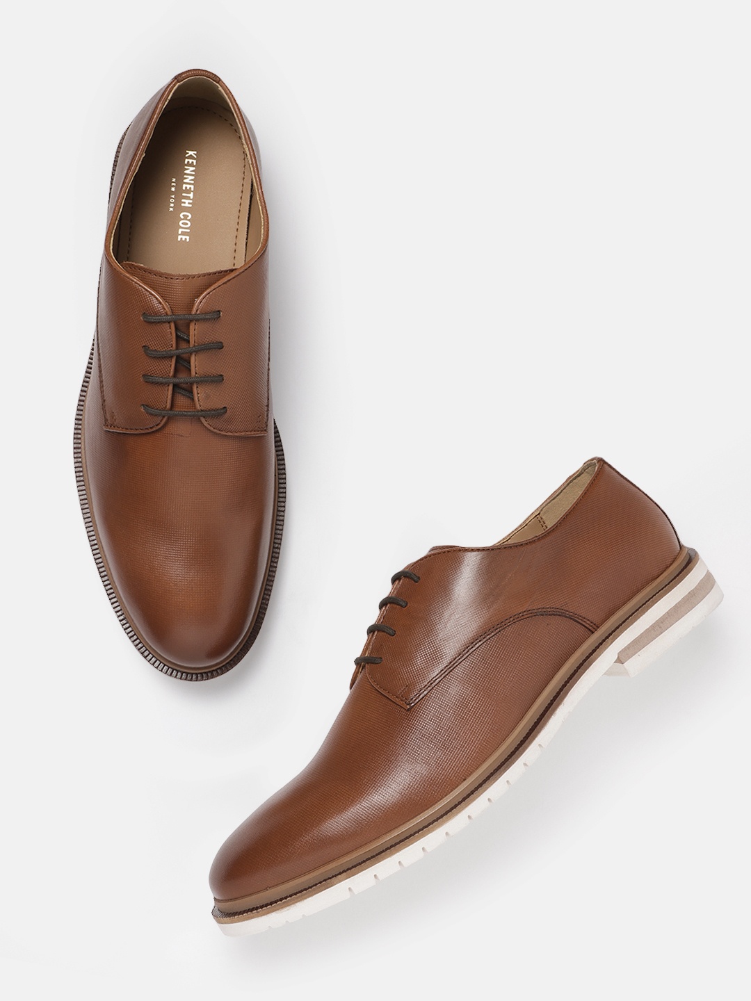 

Kenneth Cole Men Leather Everyday Derbys, Brown