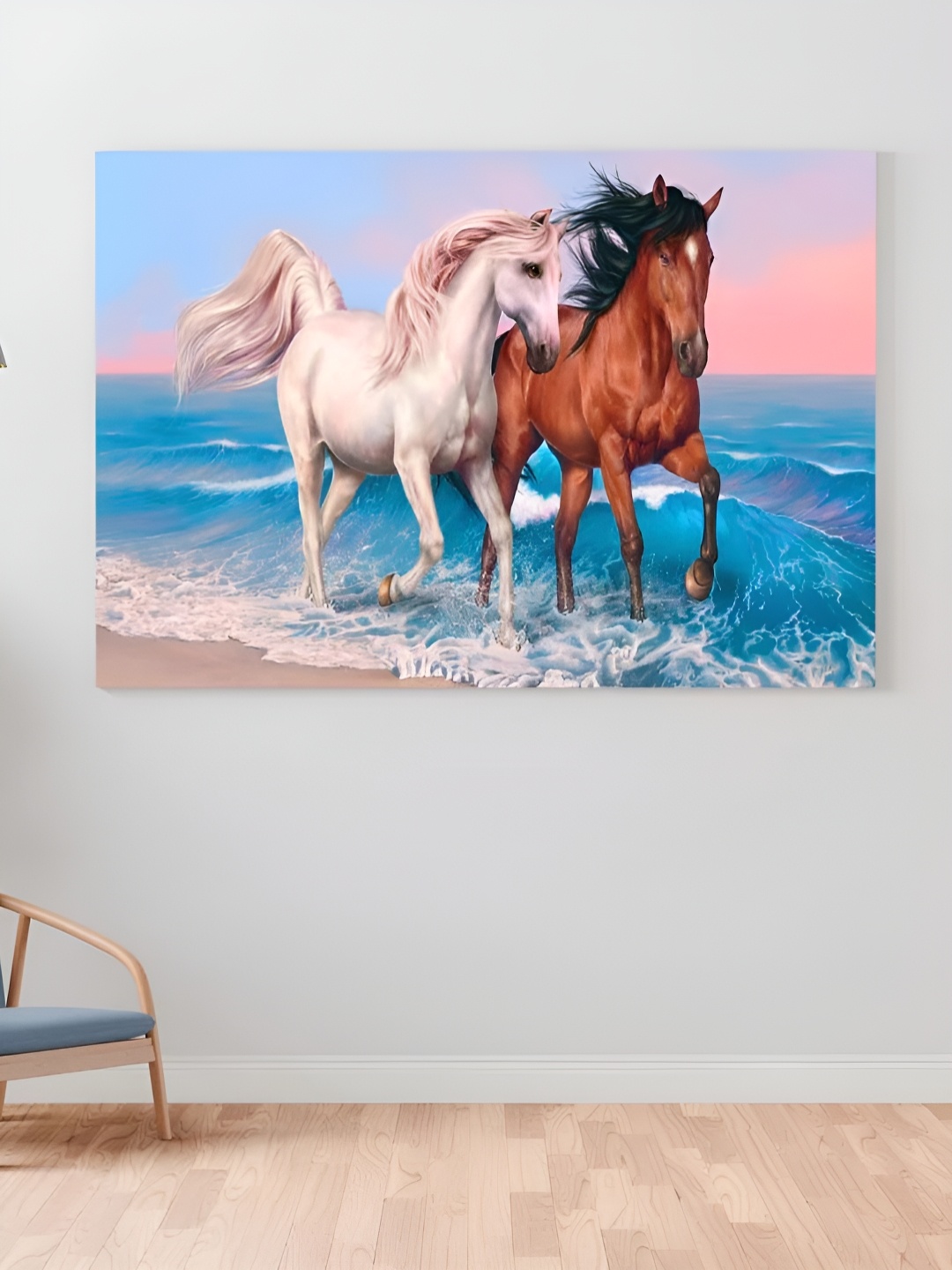 

CLAWCRAFTS Blue and Brown Wooden Animals and Birds Wall Painting