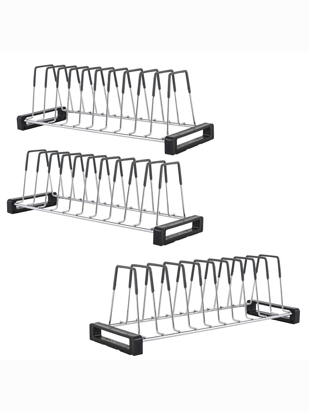 

Kuber Industries 3-Pcs Stainless Steel Dish Rack, Silver