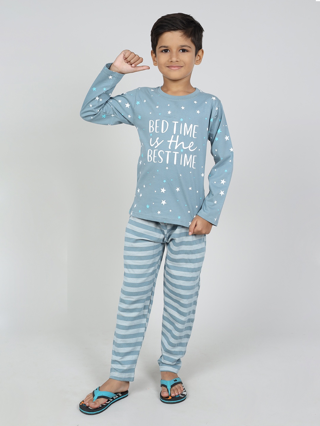 

Here&Now X Denikid Boys Printed Pure Cotton T-shirt with Pyjamas, Charcoal