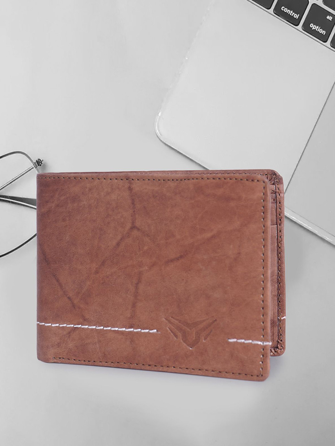 

YA MALEKO Men Leather Two Fold Wallet, Brown