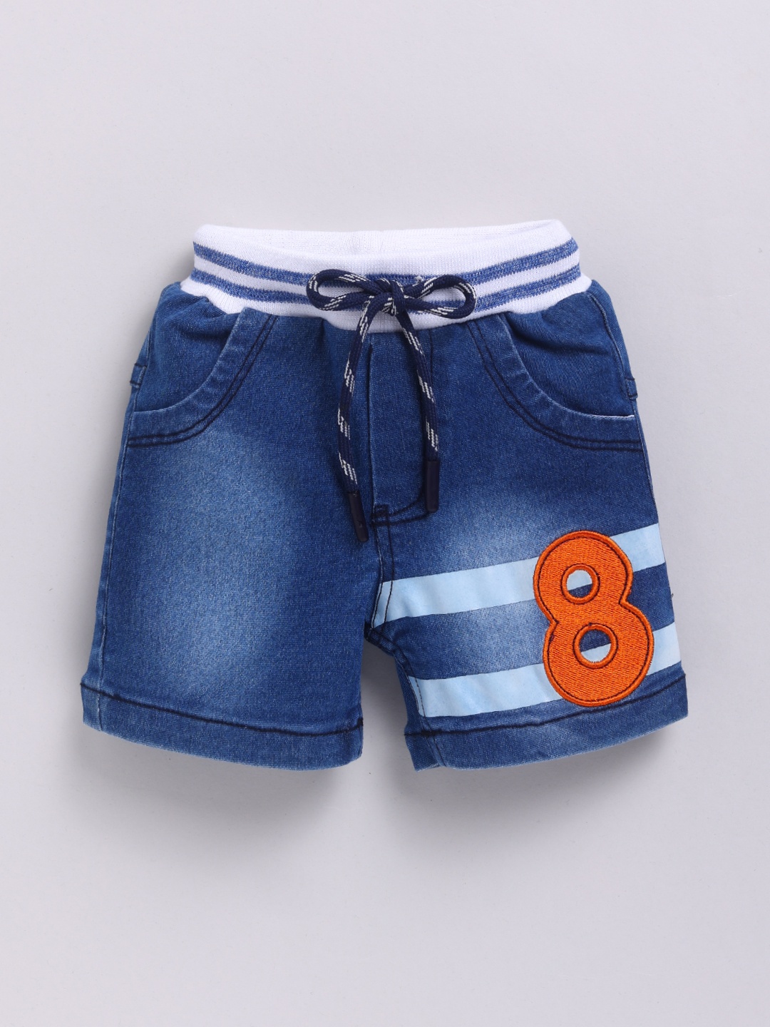 

Here&Now X Denikid Boys Pure Cotton Embroidered Detail Denim Shorts, Blue