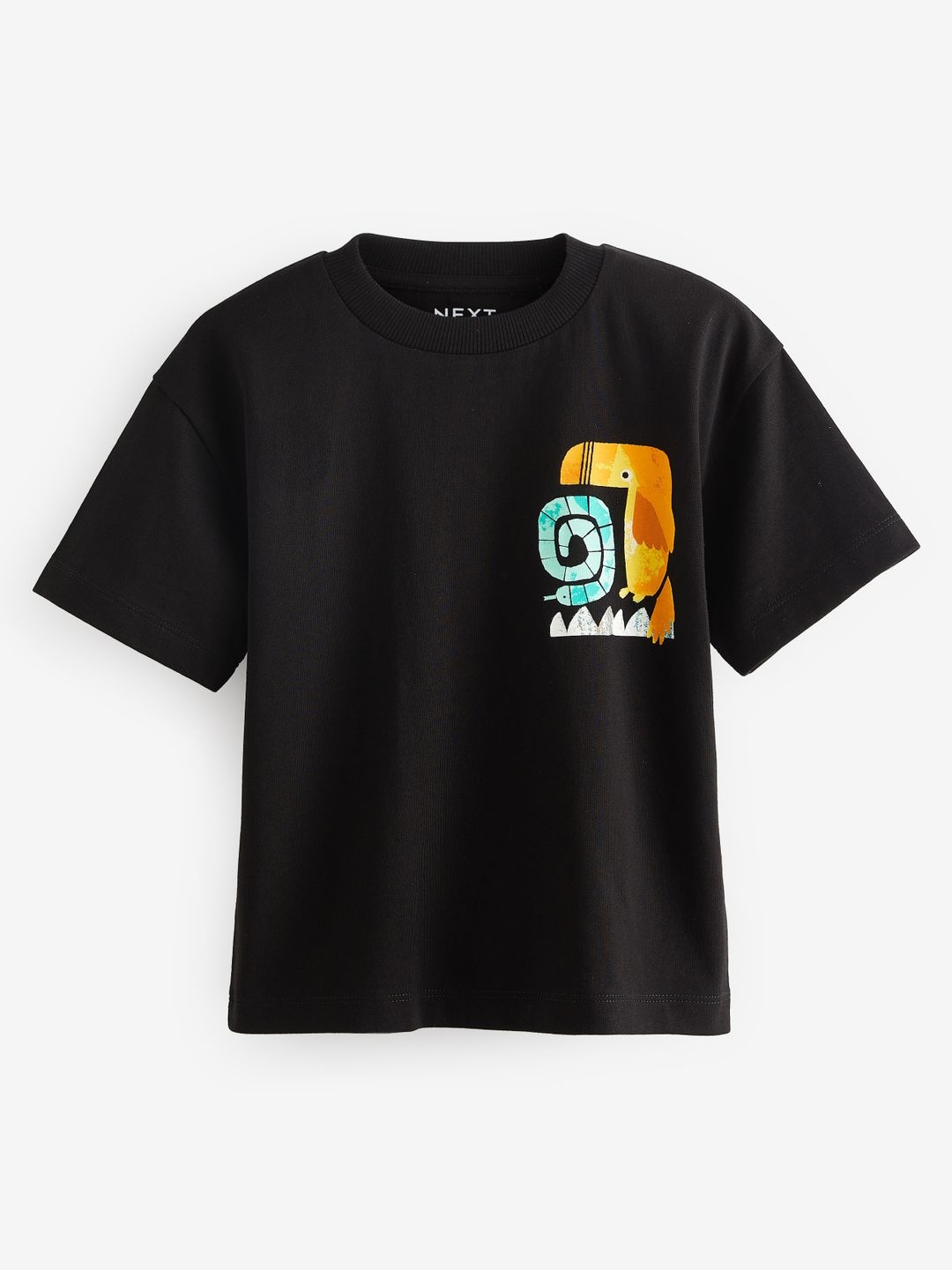 

NEXT Boys Pure Cotton Graphic Printed T-shirt, Black