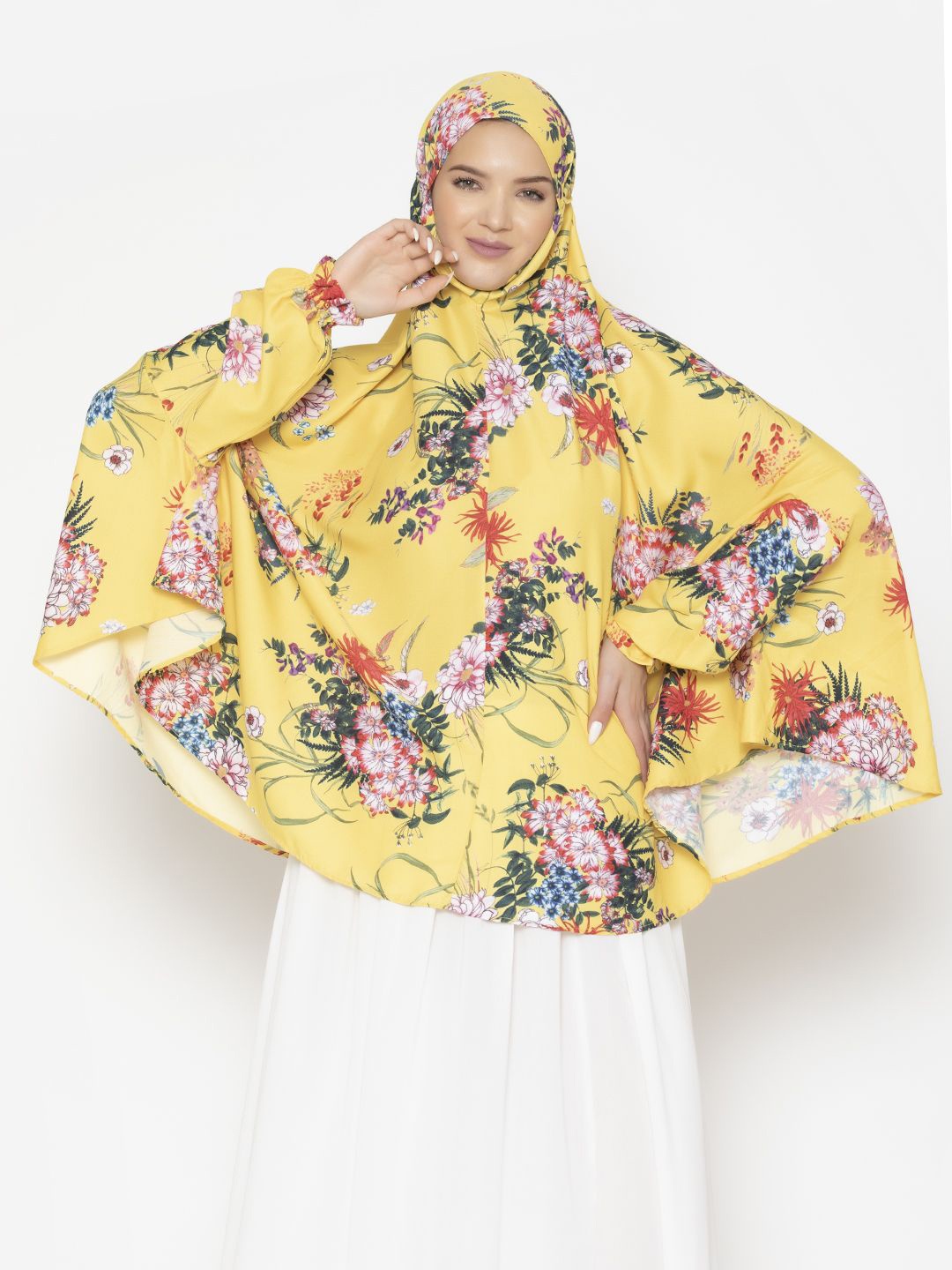 

SANASH Collections Floral Printed Namaz Dupatta, Yellow