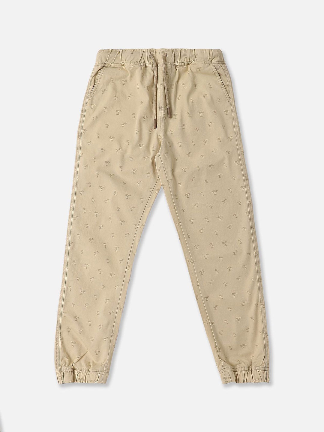

Allen Solly Junior Printed Cotton Flared-Fit Track Pants, Khaki