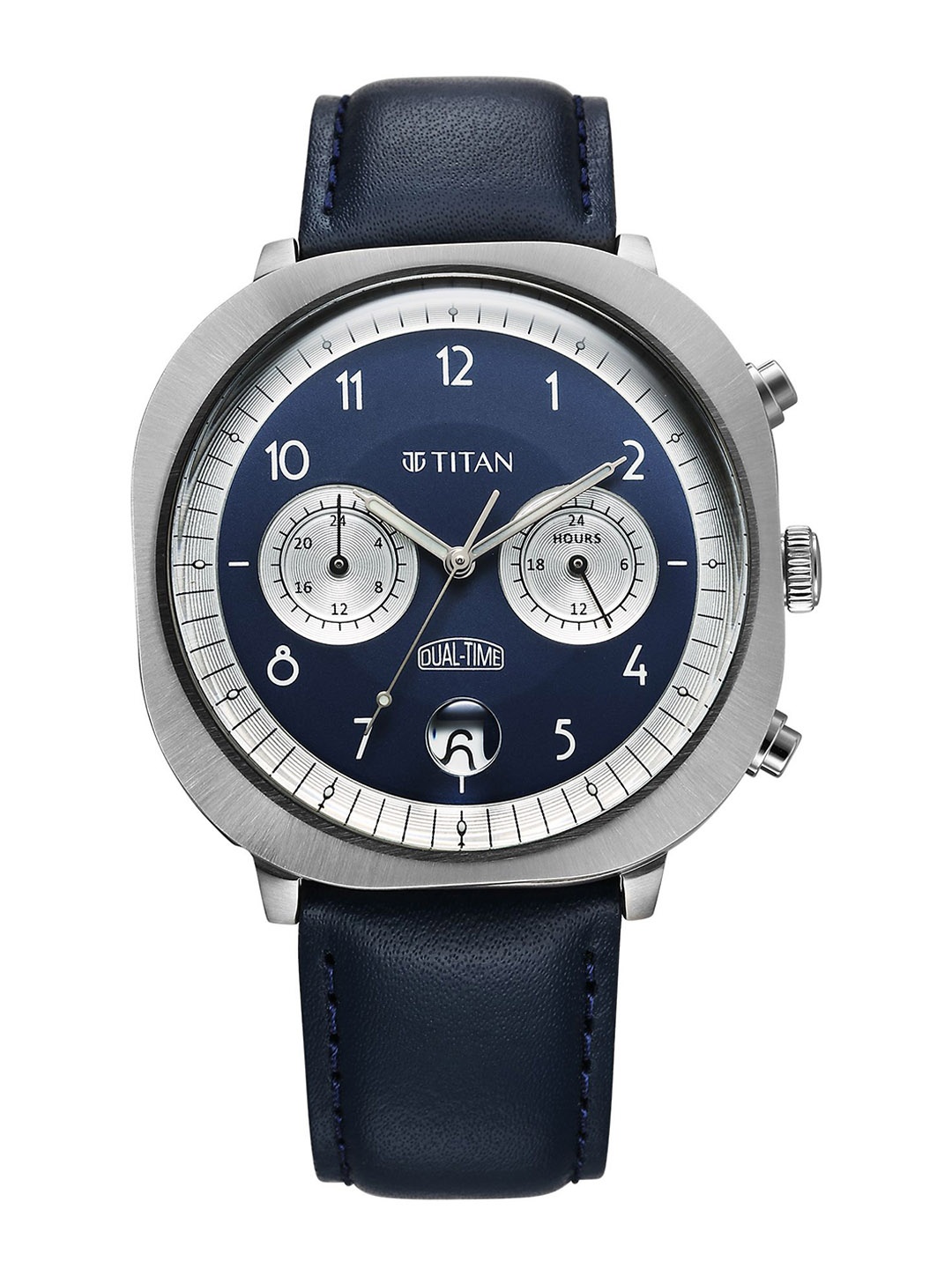 

Titan Men Dial & Leather Straps Analogue Watch 10022SL01, Blue