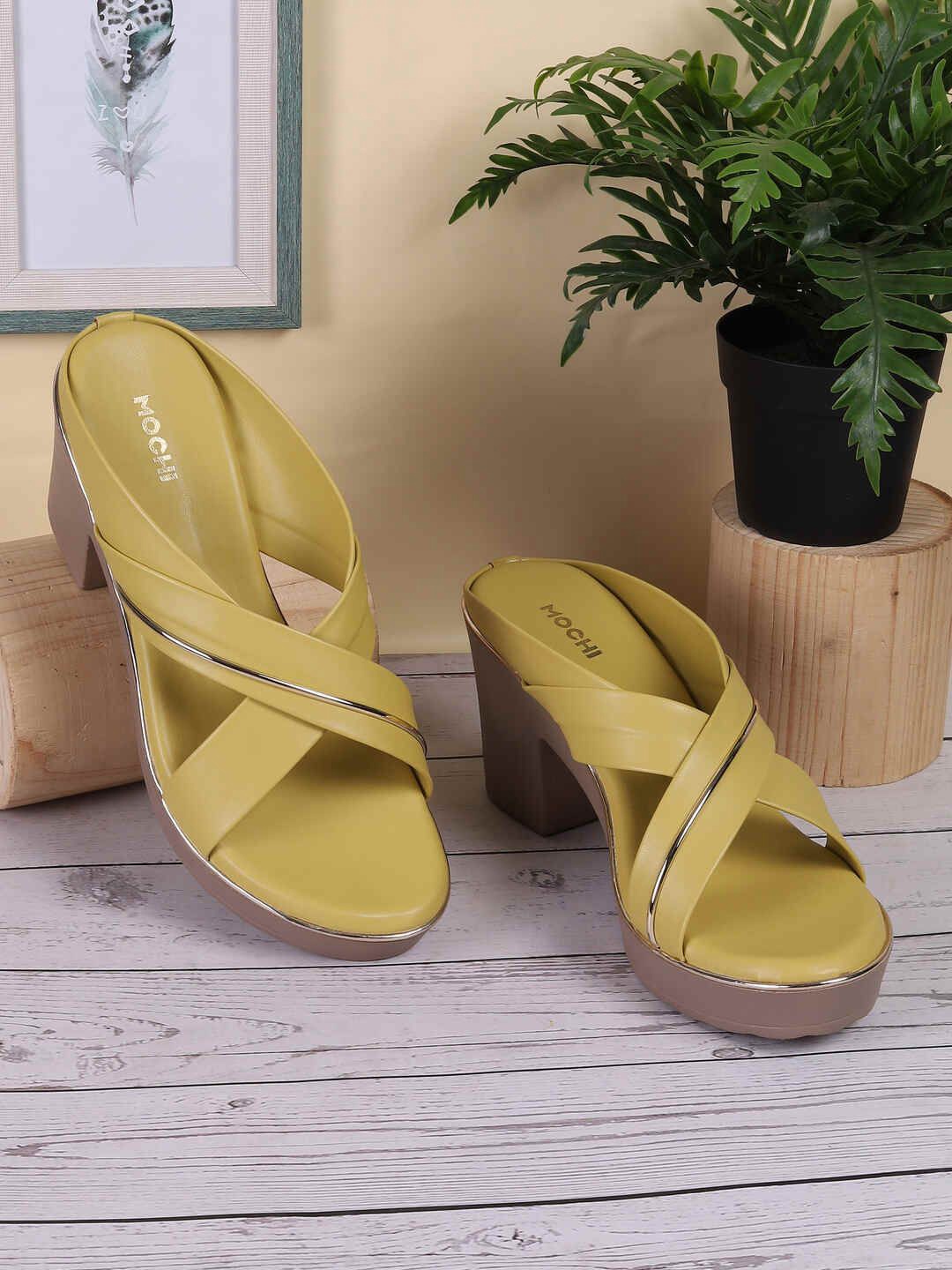 

Mochi Women Block Sandals, Yellow