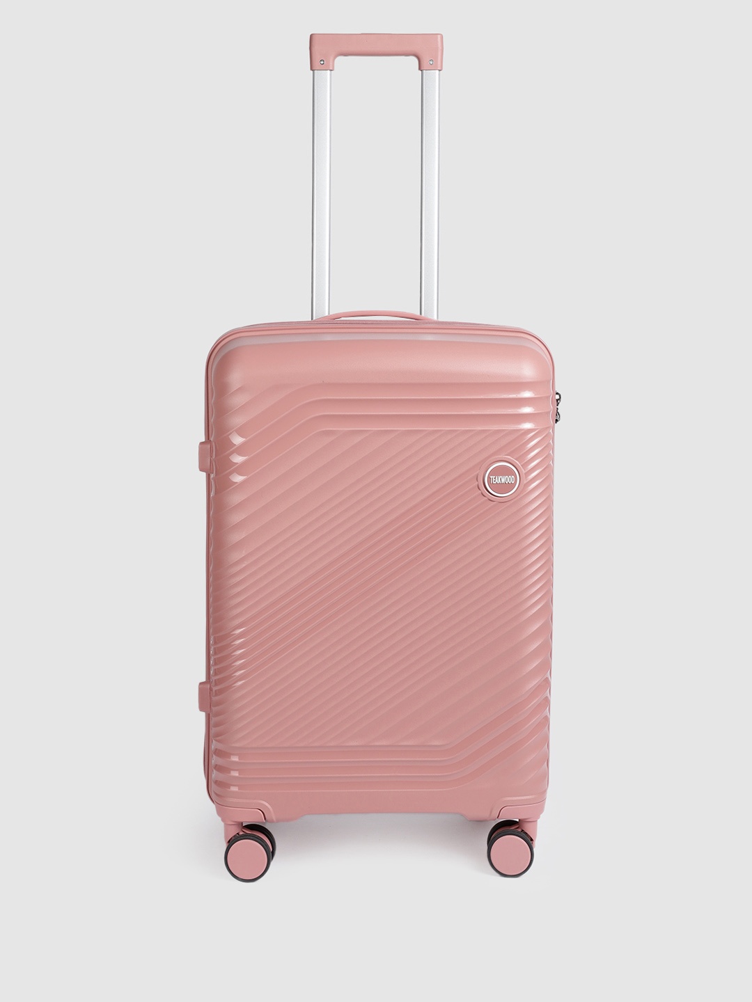 

Teakwood Leathers STRIPES Textured Hard Sided Medium Size Trolley Bag 57 L, Pink