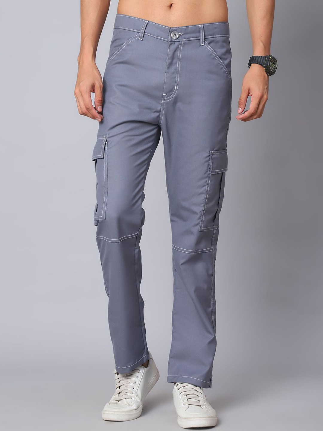 

Indian Needle Men Relaxed Easy Wash Cargos, Grey