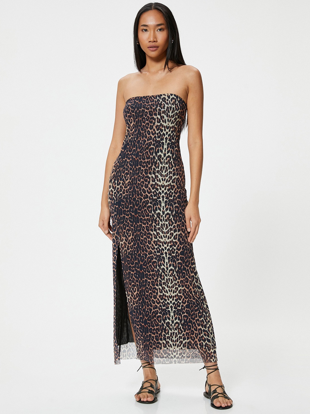 

Koton Animal Printed Sheath Maxi Dress, Black