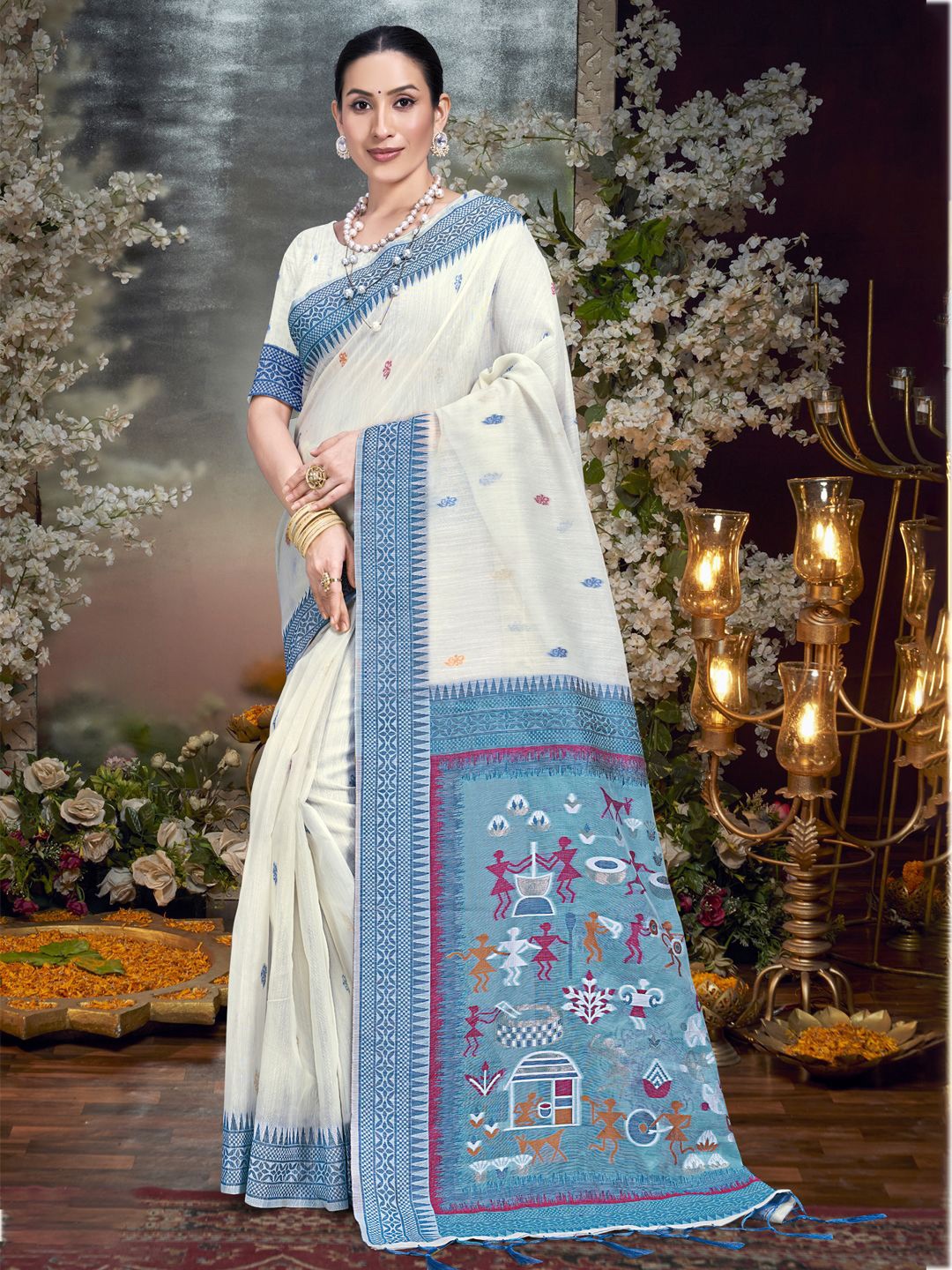 

Ishin Saree, Off white