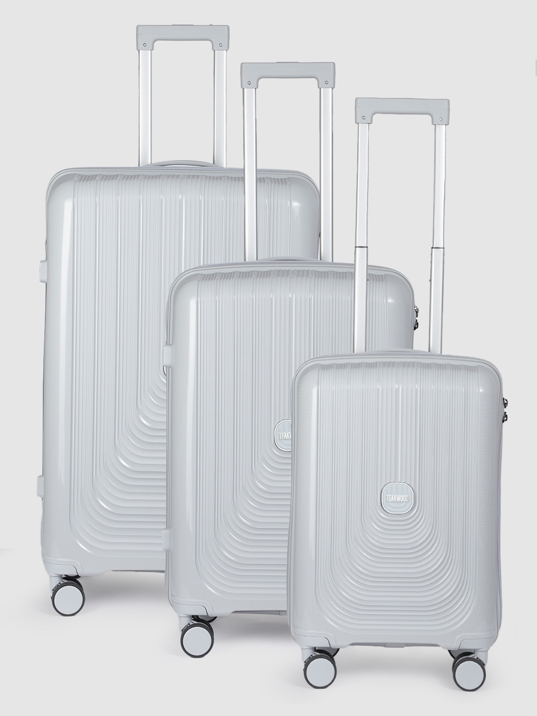 

Teakwood Leathers UBOLT Set of 3 Hard Sided Trolley Bag, Grey