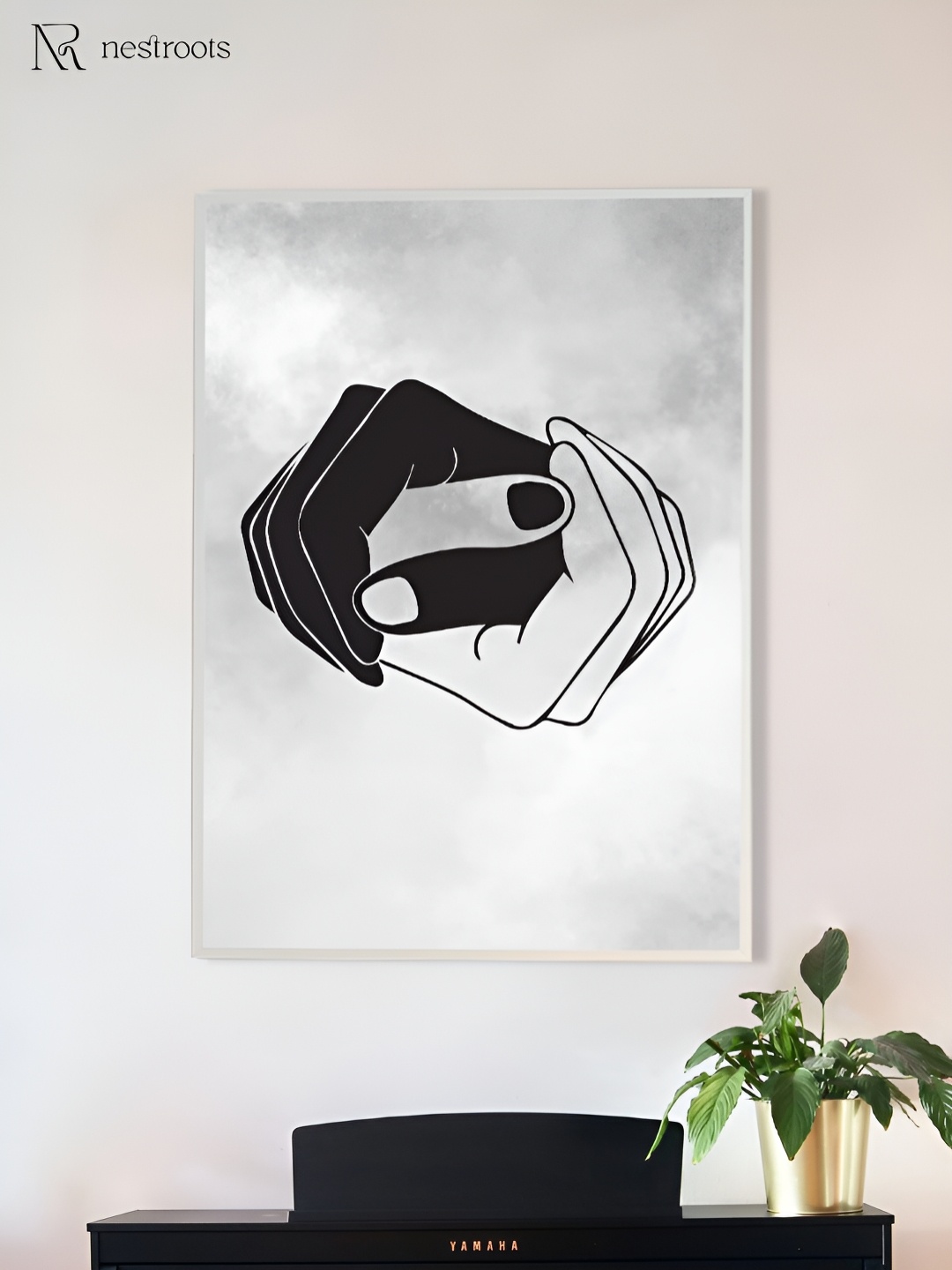 

nestroots A Bridge of Hands Grey & Black Canvas Wall Art