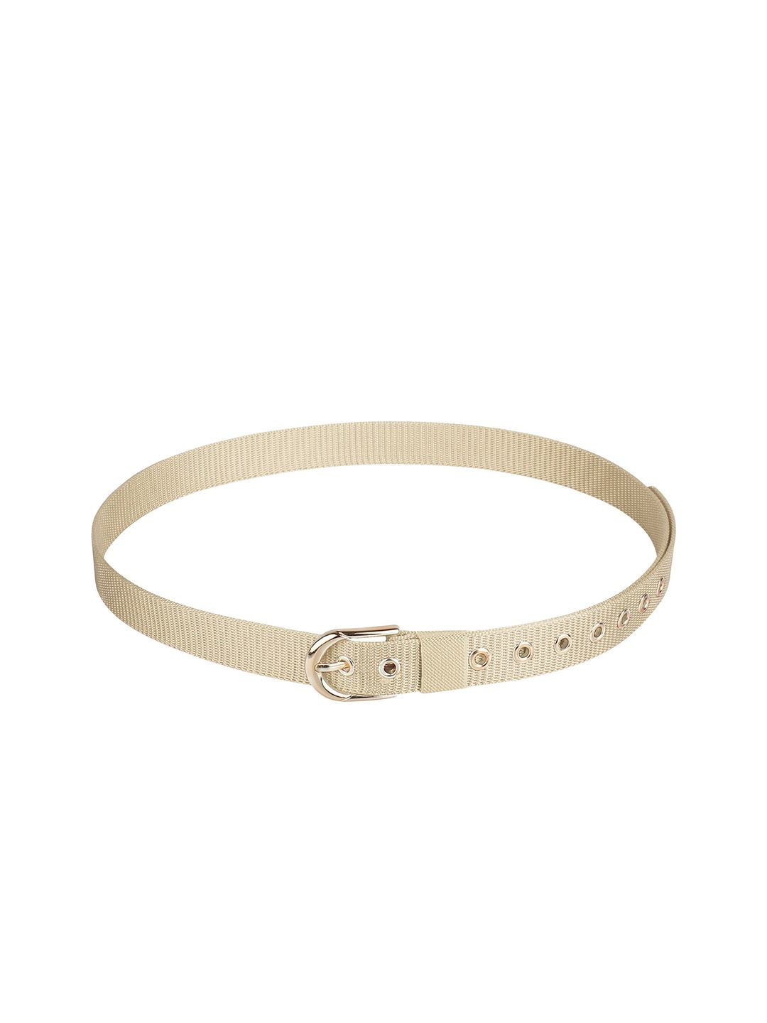 

WINSOME DEAL Women Tang Closure Textured Casual Belt, Beige