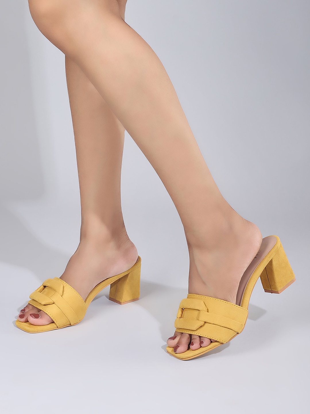 

DressBerry Block Sandals, Yellow