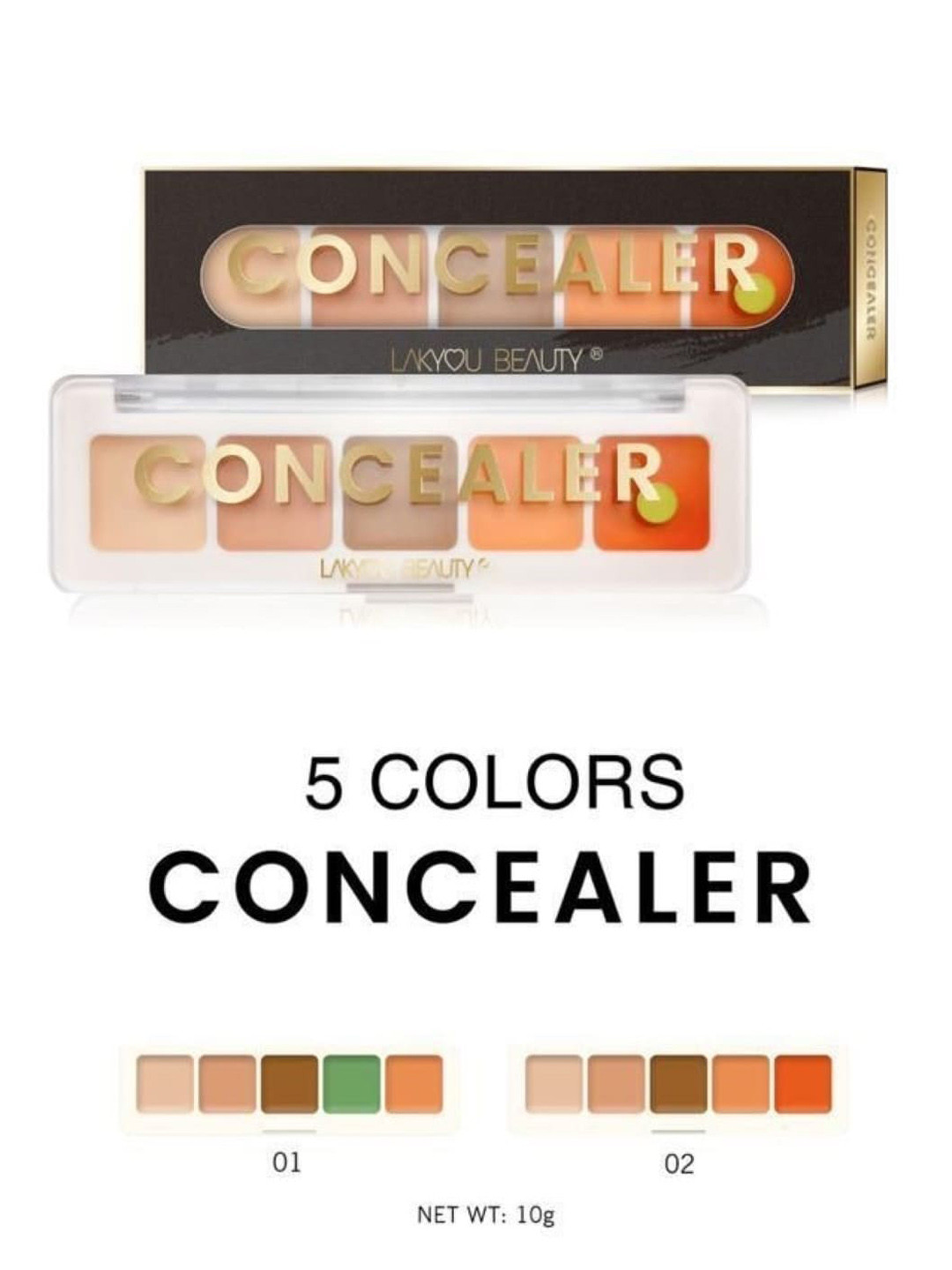 

LAKYOU BEAUTY 5-In-1 Professional Creamy Matte Concealer 10g - Shade 02, Orange