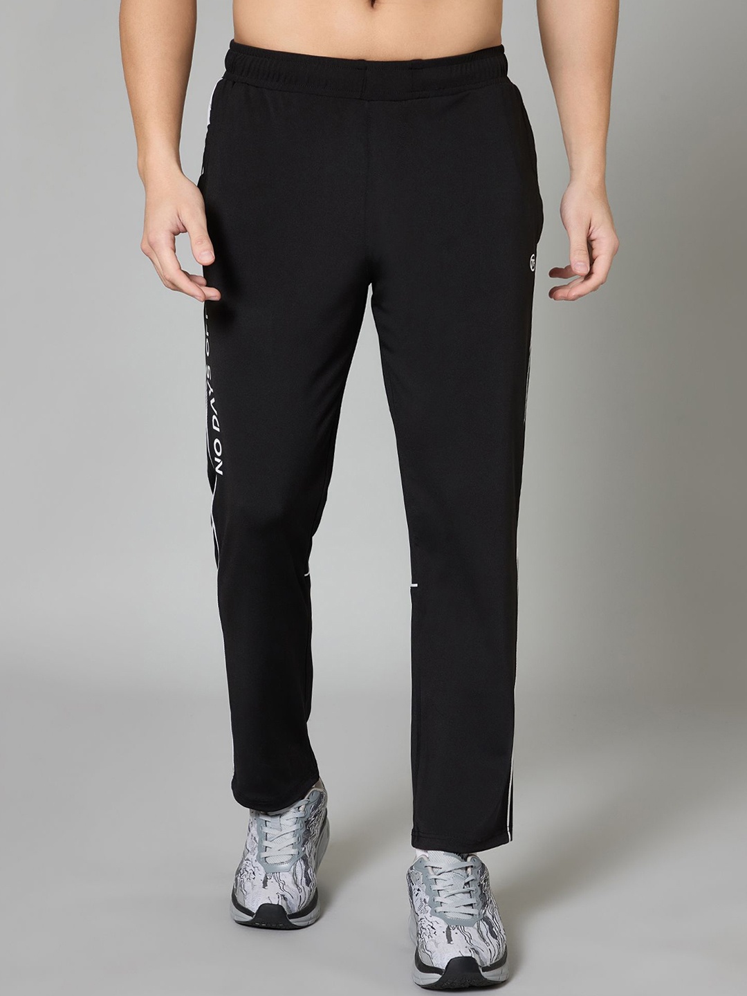 

TURNFIT Typographic Printed Mid-Rise Track Pants, Black