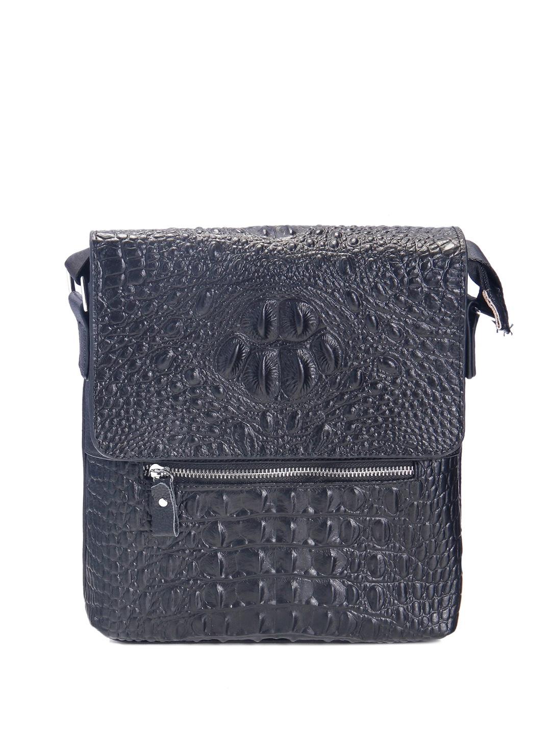 

Calvadoss Leather Oversized Swagger Sling Bag with Cut Work, Black