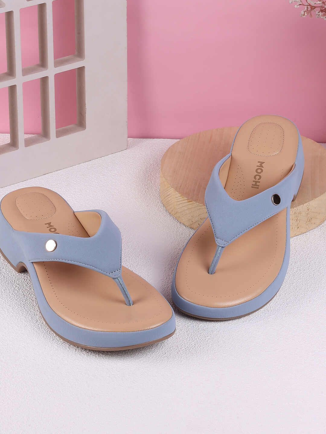 

Mochi Open Toe Synthetic Heel Sandals, Blue