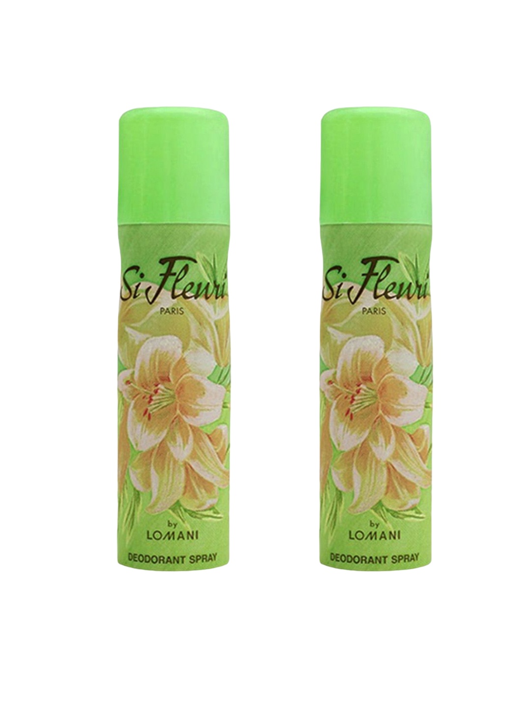 

Lomani Set Of 2 Si Fleuri Paris Long Lasting Deodorant Spray - 200g Each, Green