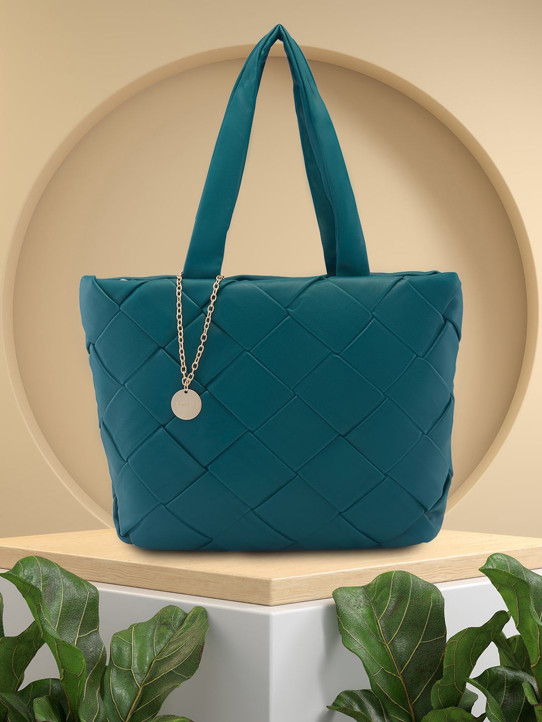 

Caprese PU Structured Shoulder Bag with Quilted, Green