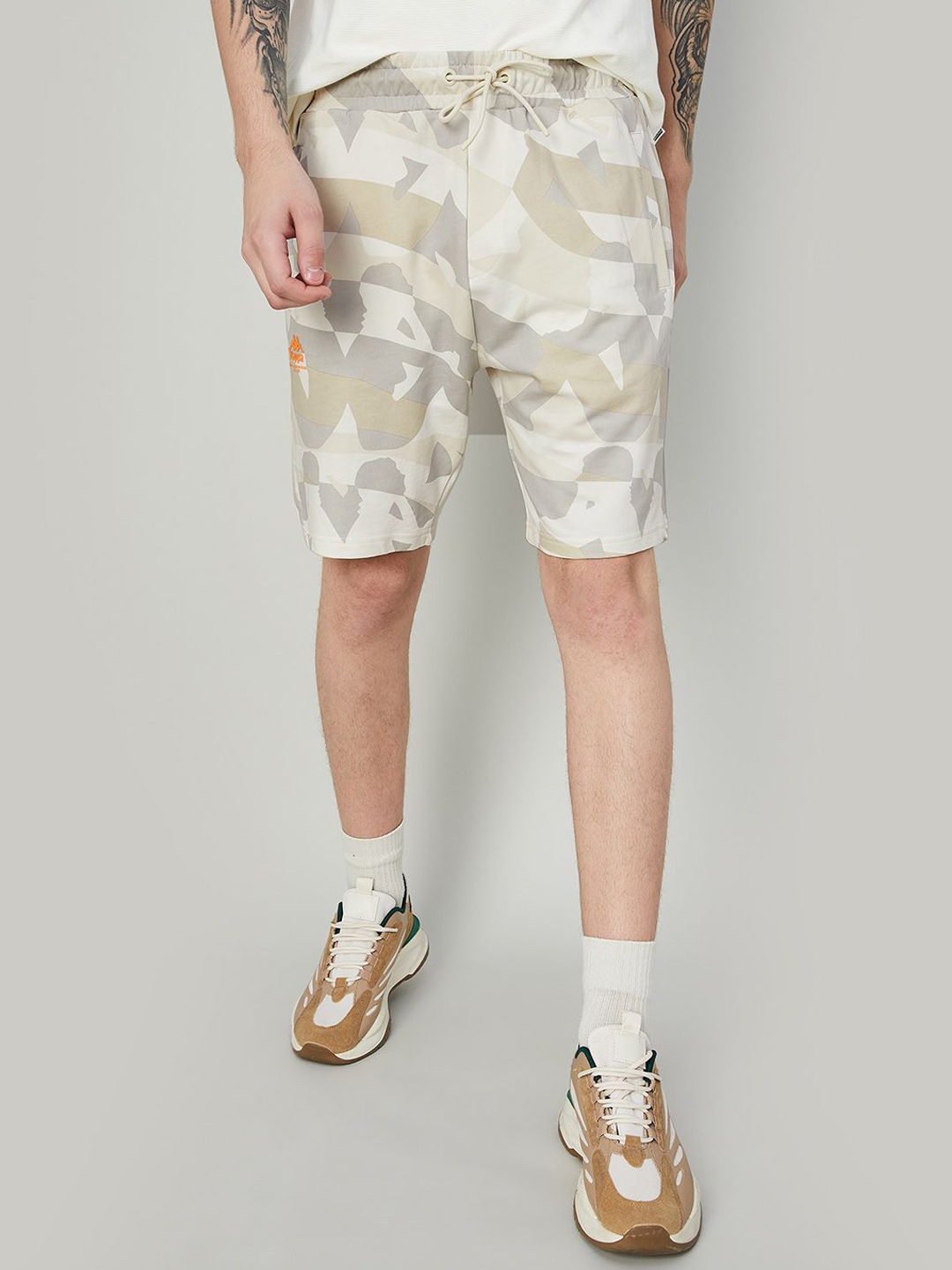 

Kappa Men Camouflage Printed Shorts, Beige