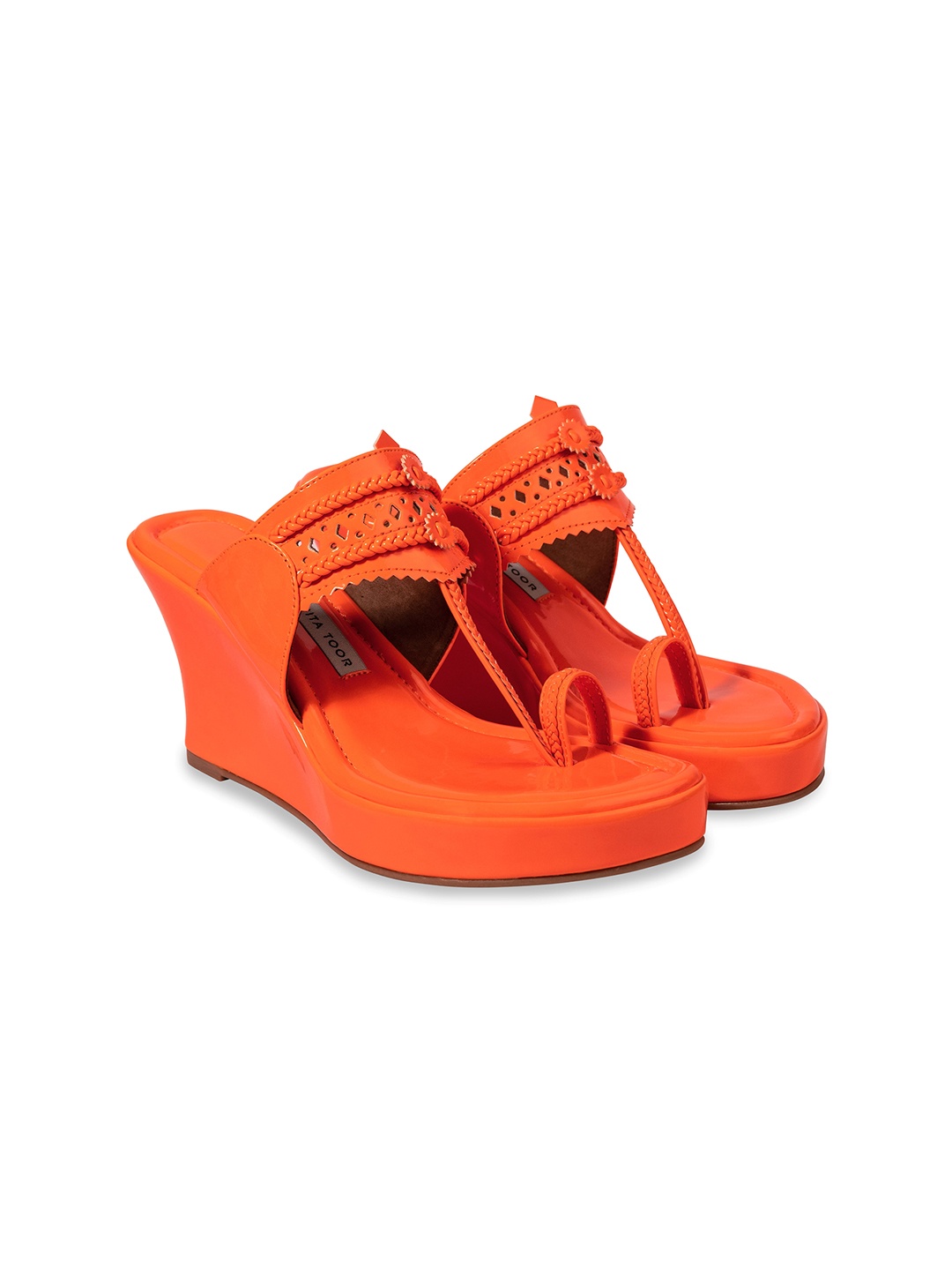 

Aprajita Toor One Toe Wedge Sandals, Orange