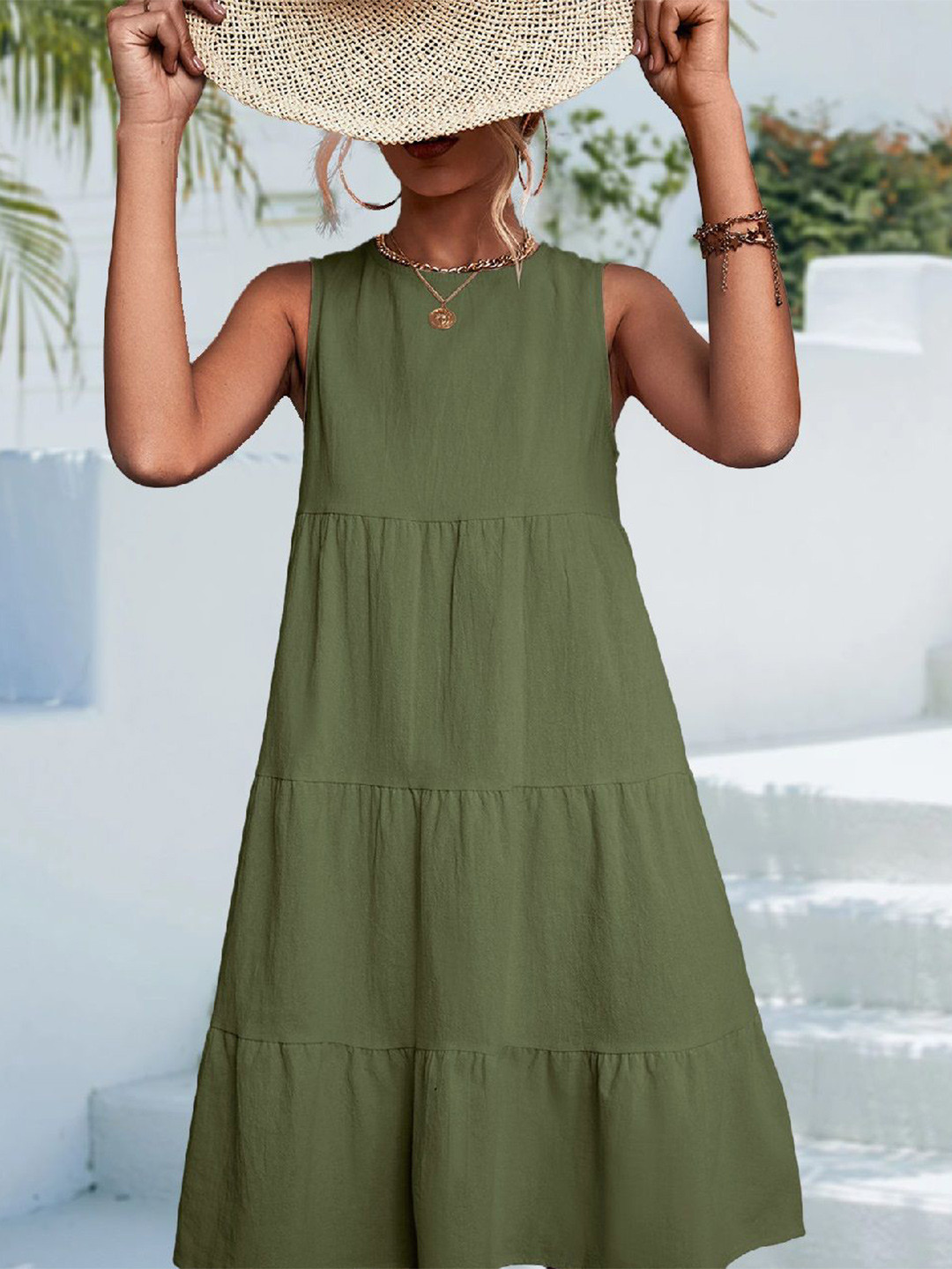 

StyleCast Women Sleeveless A-Line Dress, Brown