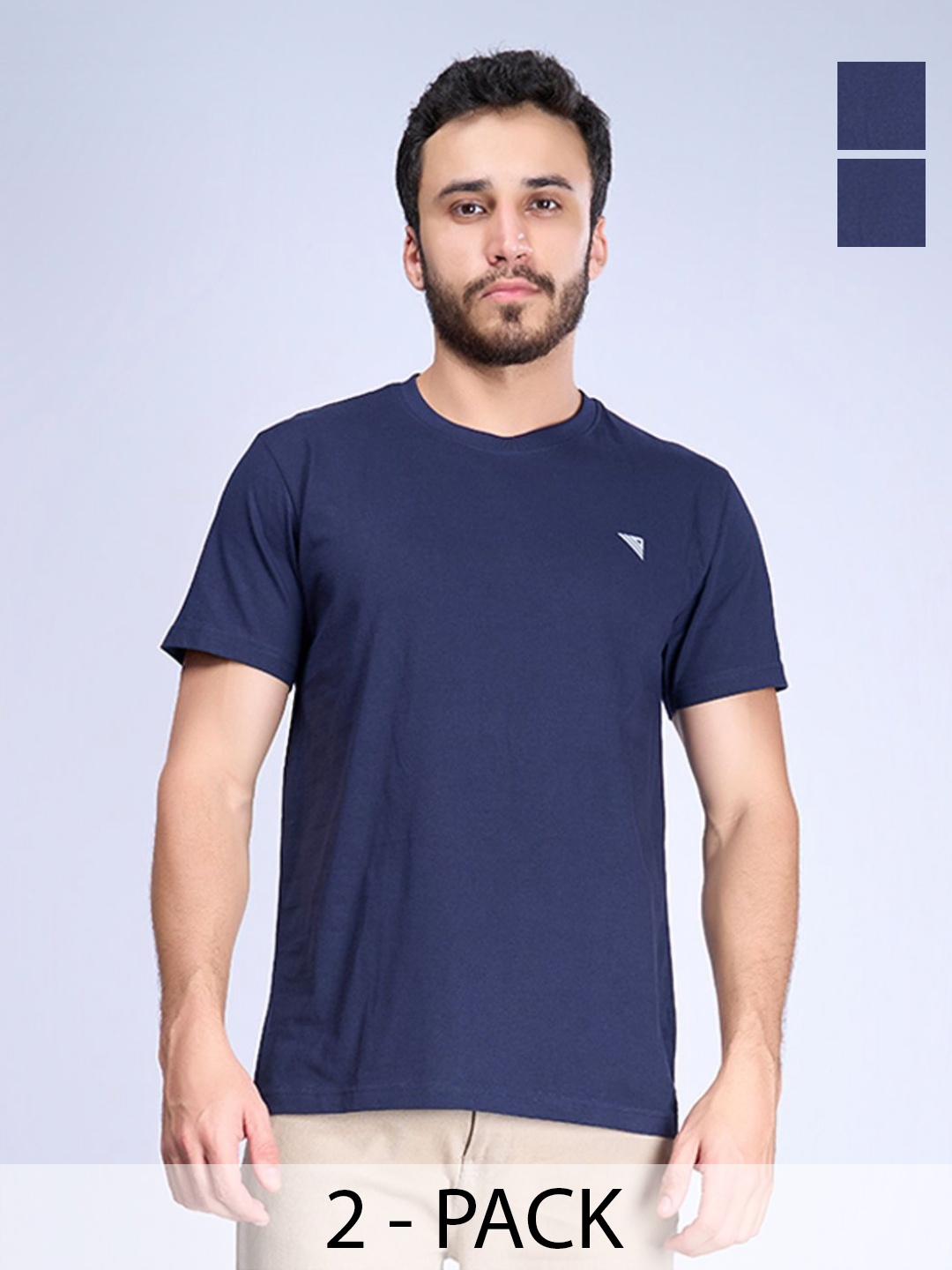 

Ramraj Pack of 2 Round Neck Cotton T Shirt, Navy blue